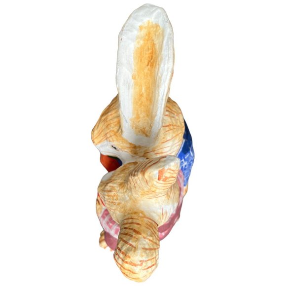 RARE! Vtg Paper Mache Bunnies Vibrant Colors Walmart Handpainted Philippines 12" - Picture 9 of 15